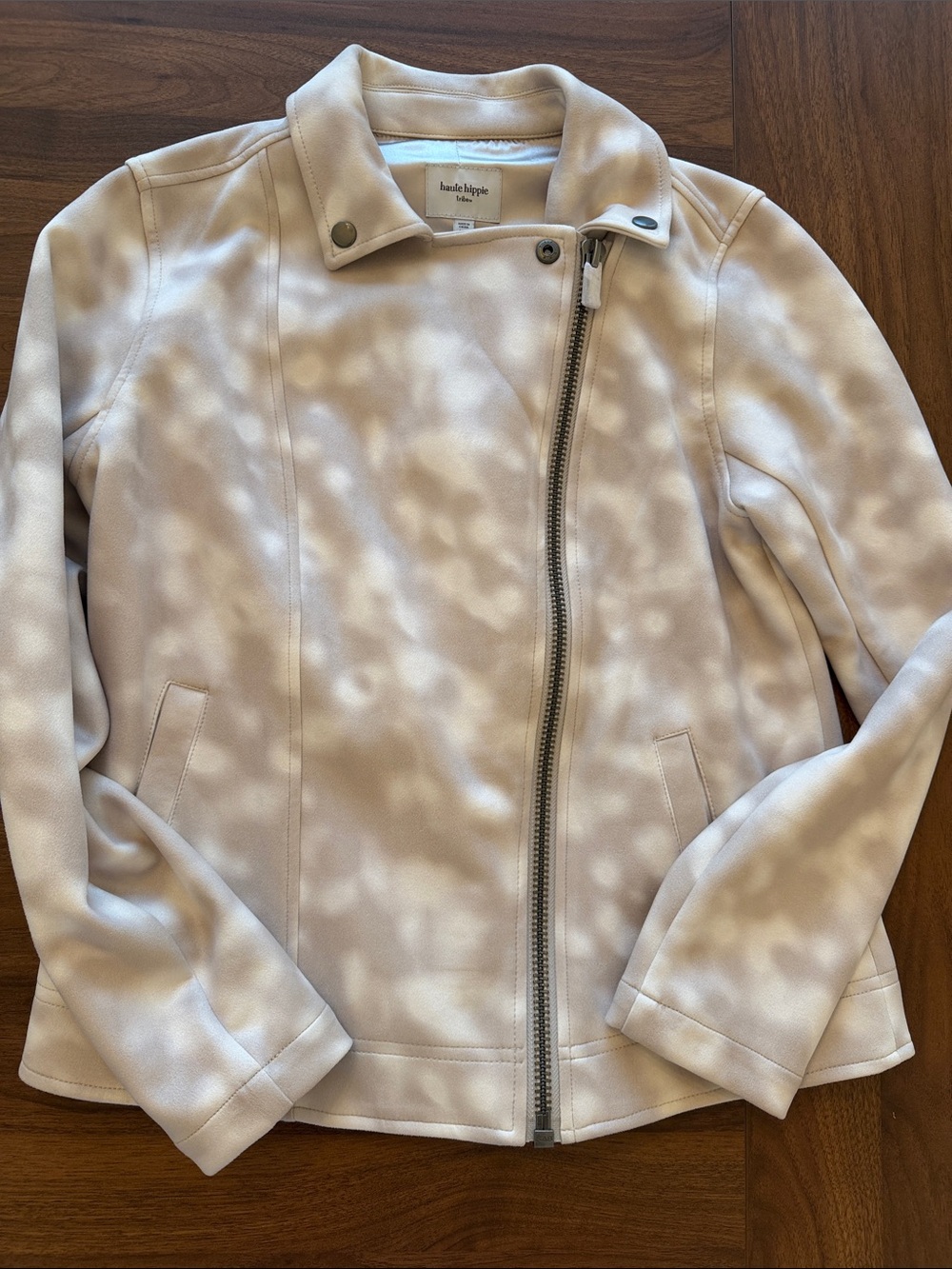 Haute Hippie Cream Leather Moto Jacket
